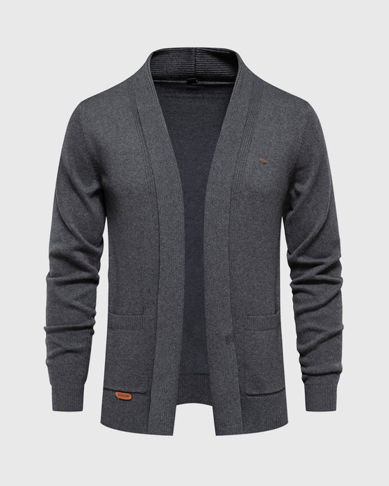 Knit Pocket Cardigan Sweater - Ahaselected