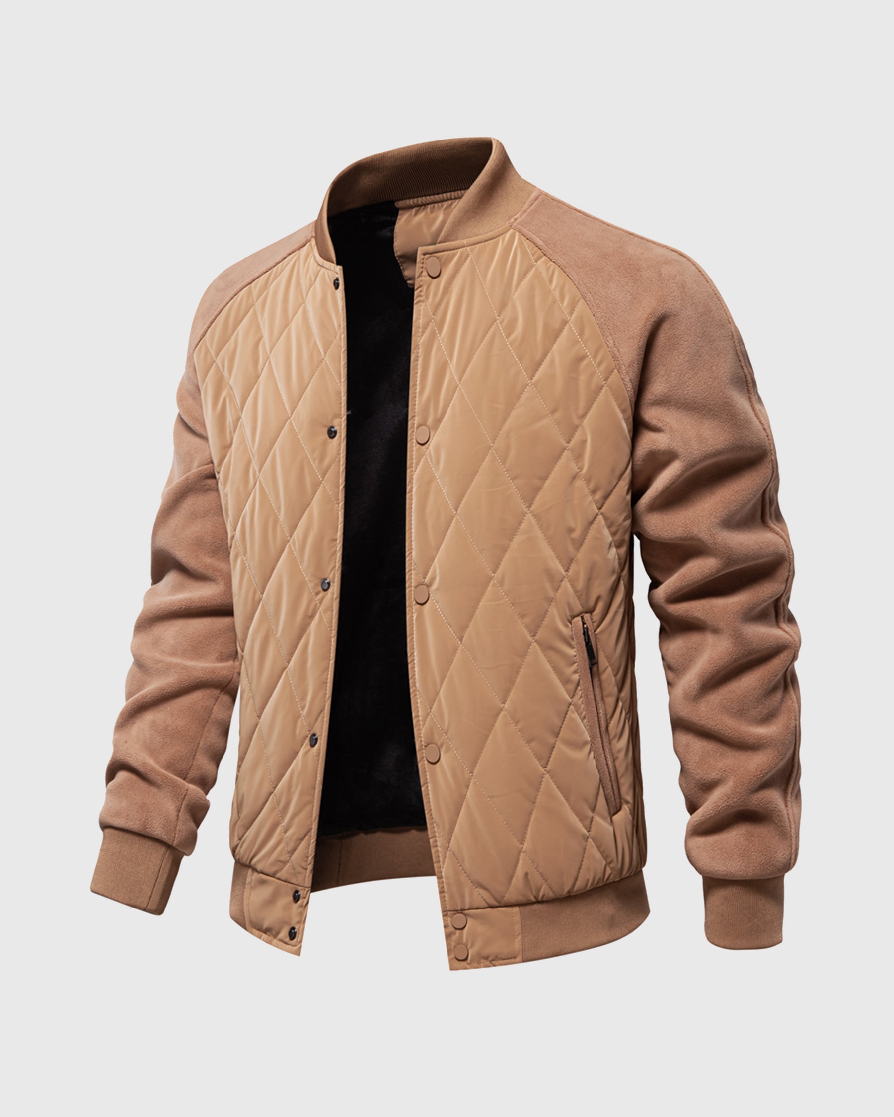 Panelled Hybrid Bomber Jacket New - Ahaselected