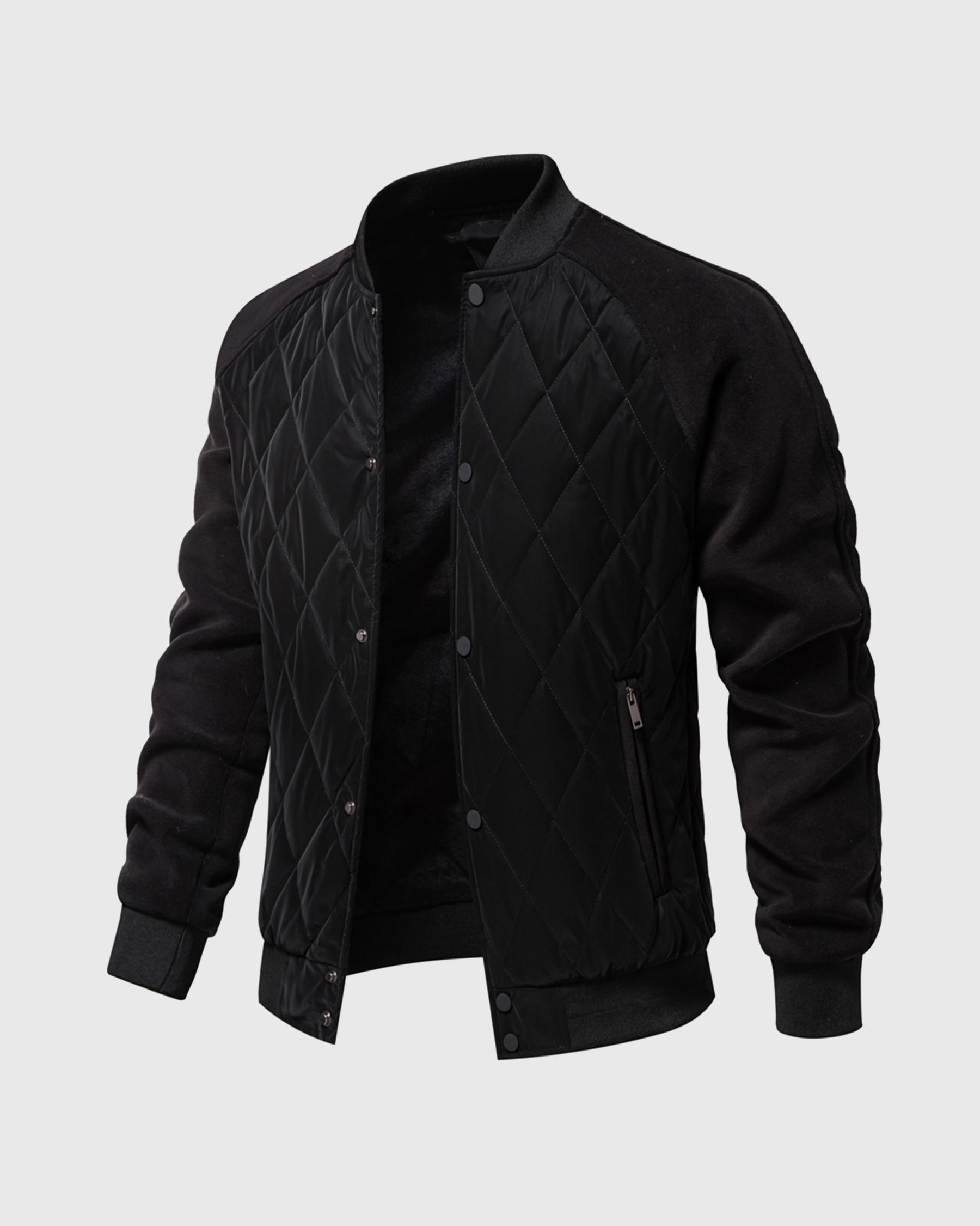 Panelled Hybrid Bomber Jacket New - Ahaselected
