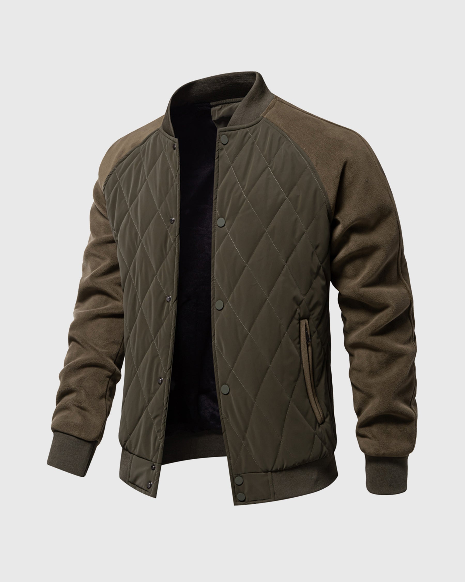Panelled Hybrid Bomber Jacket New - Ahaselected
