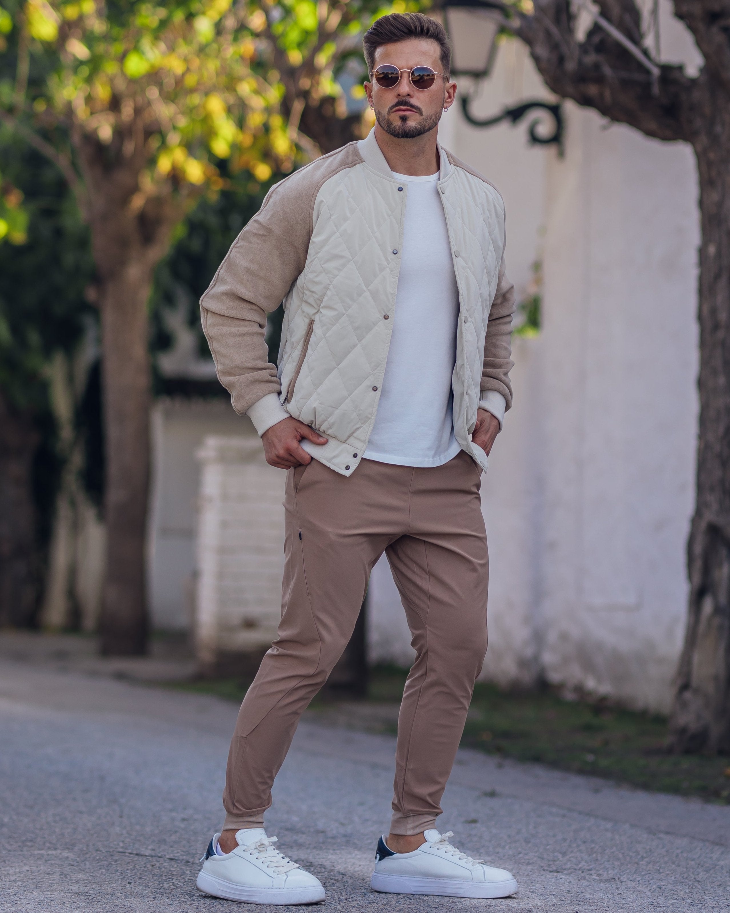 Panelled Hybrid Bomber Jacket New - Ahaselected
