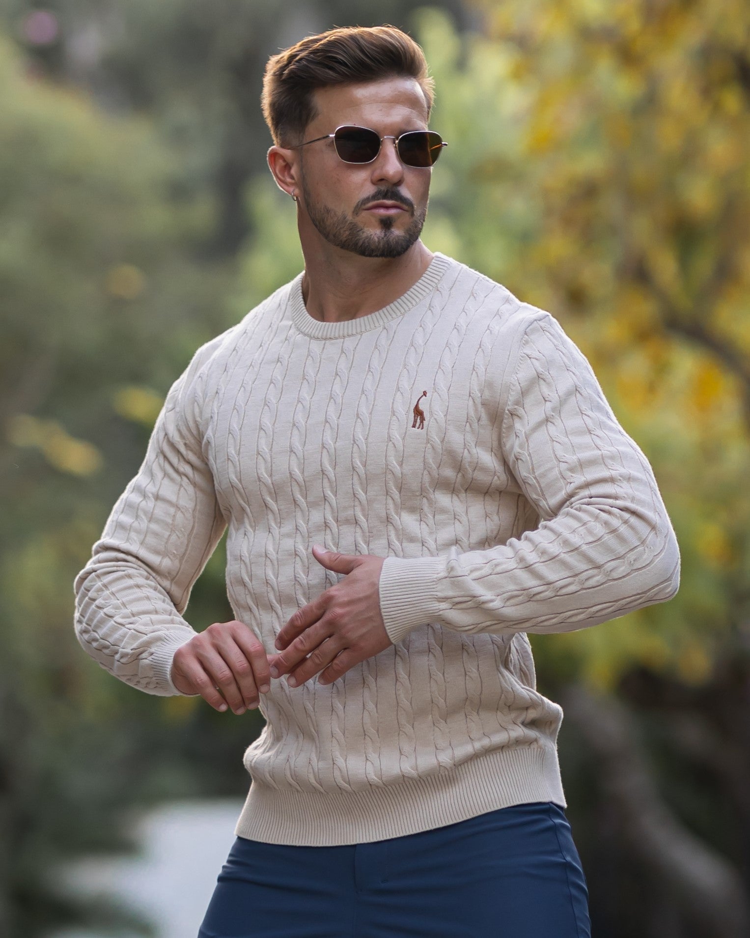Giraffe Cable Knit Sweater New - Ahaselected