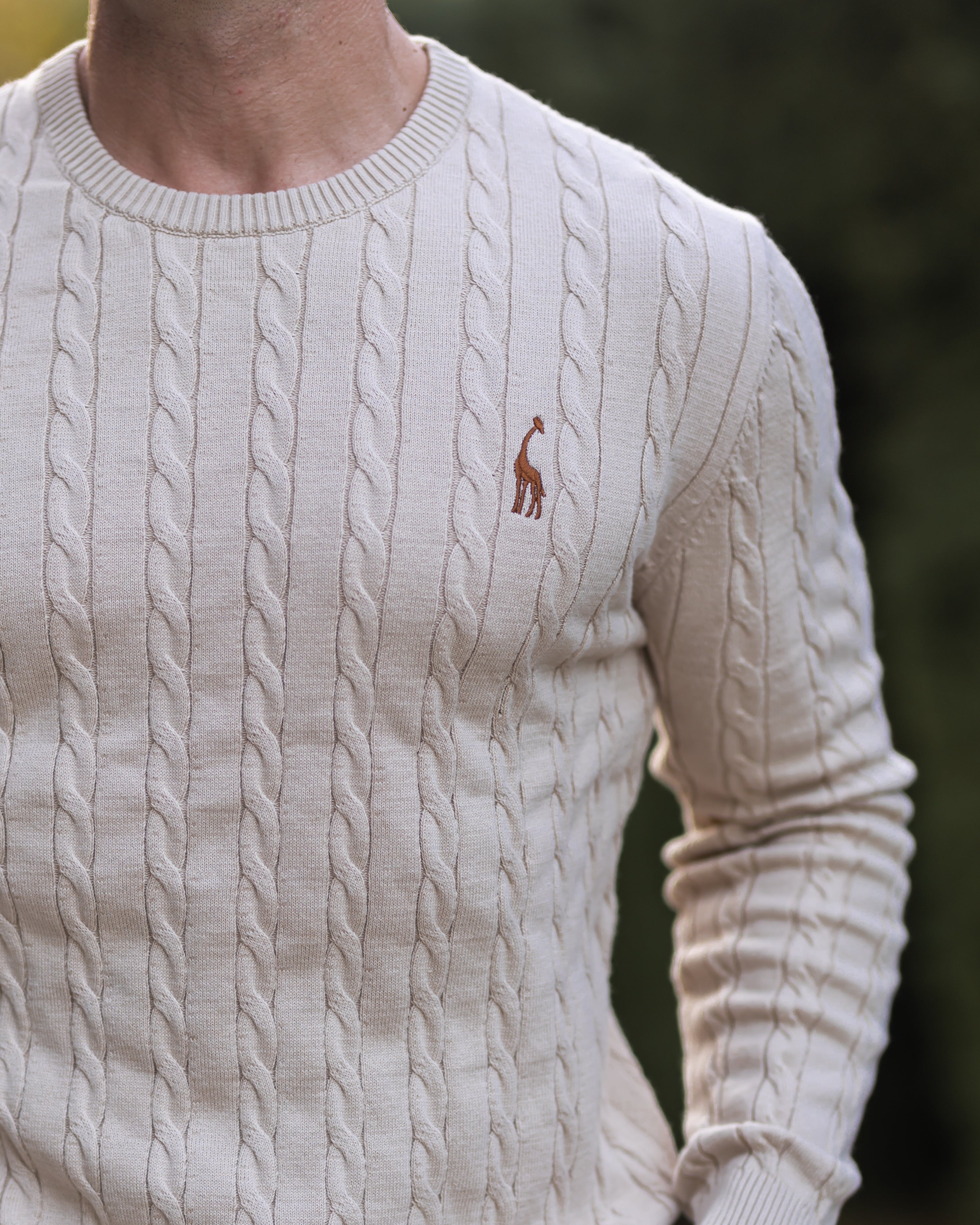 Giraffe Cable Knit Sweater - Ahaselected