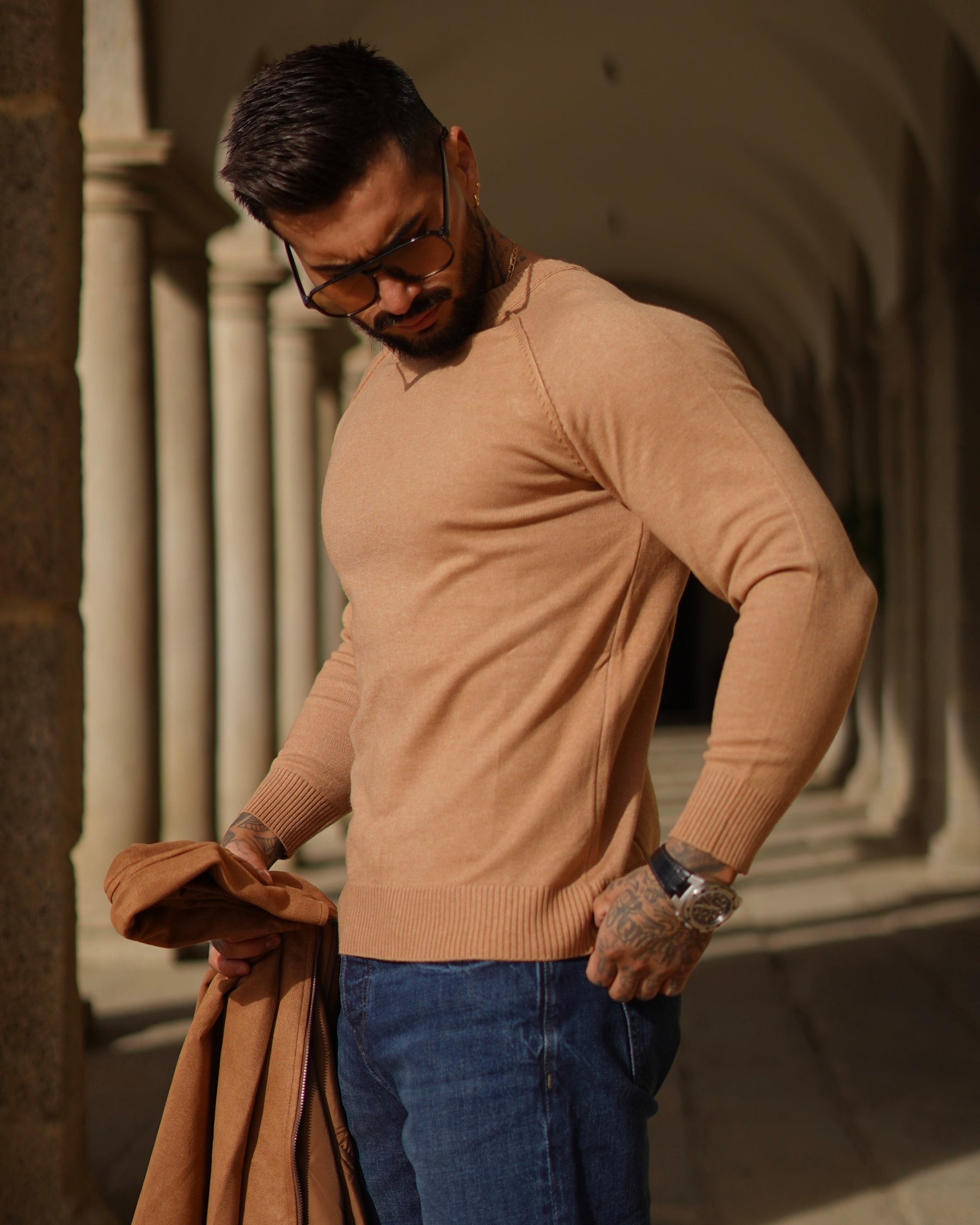 Crewneck Raglan Pullover Sweater - Ahaselected