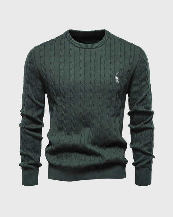 Giraffe Cable Knit Sweater New - Ahaselected
