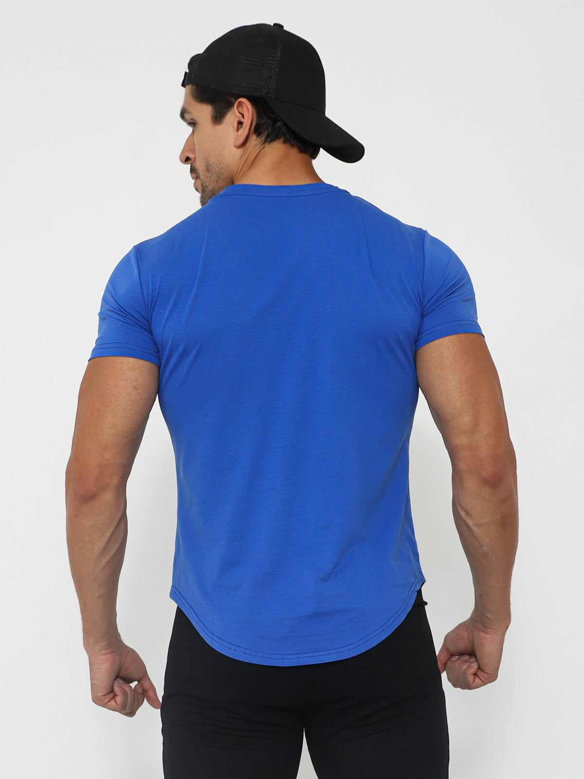 Kore Curved Hem T-shirt Muscle Fit Crew Neck-New - Ahaselected