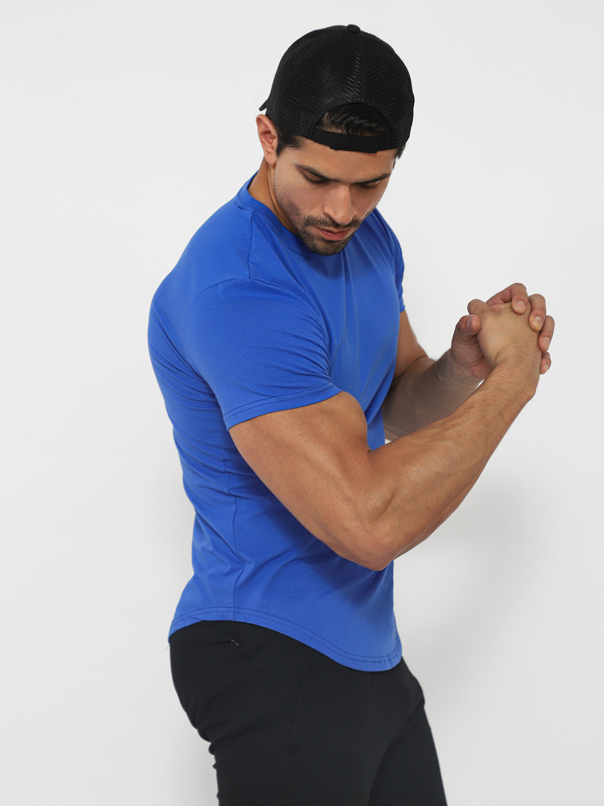 Kore Curved Hem T-shirt Muscle Fit Crew Neck-New - Ahaselected