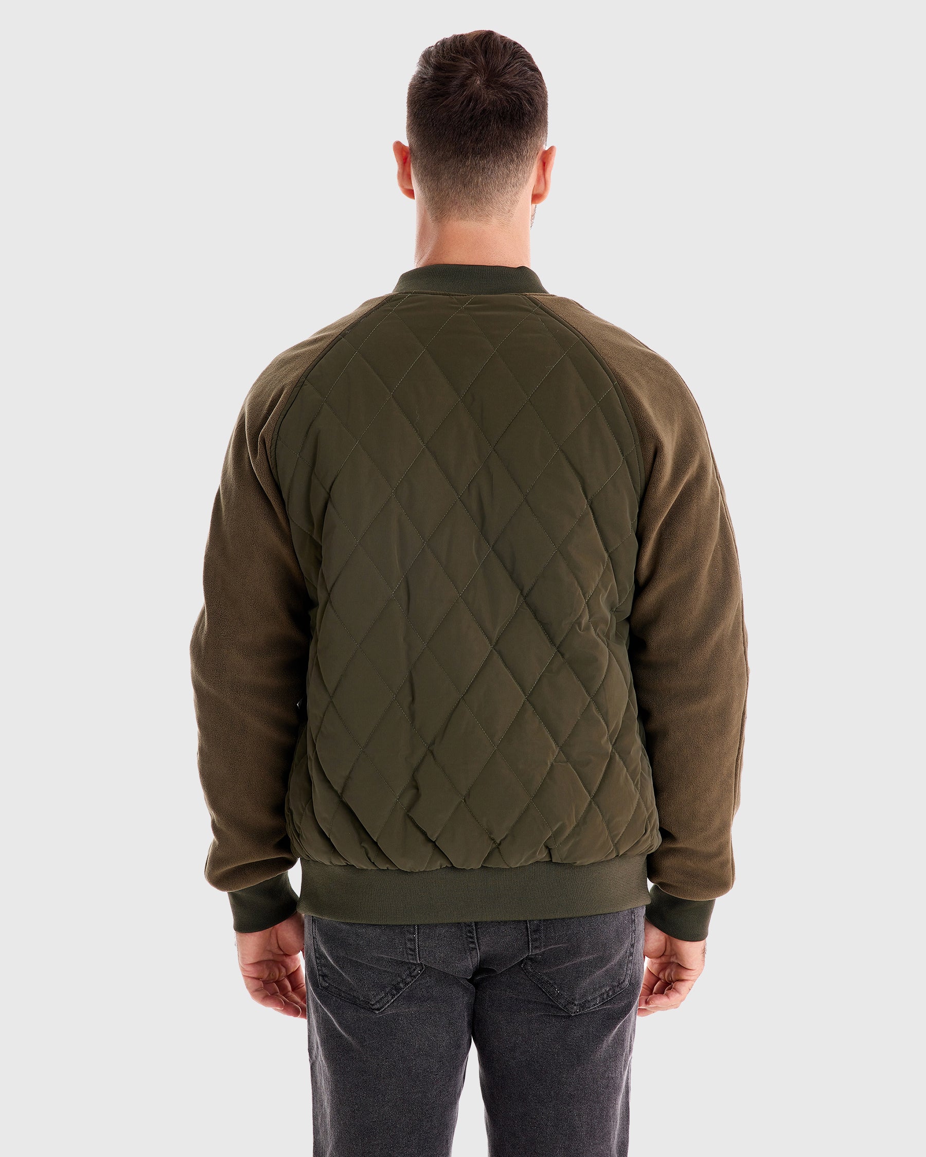 Panelled Hybrid Bomber Jacket New - Ahaselected