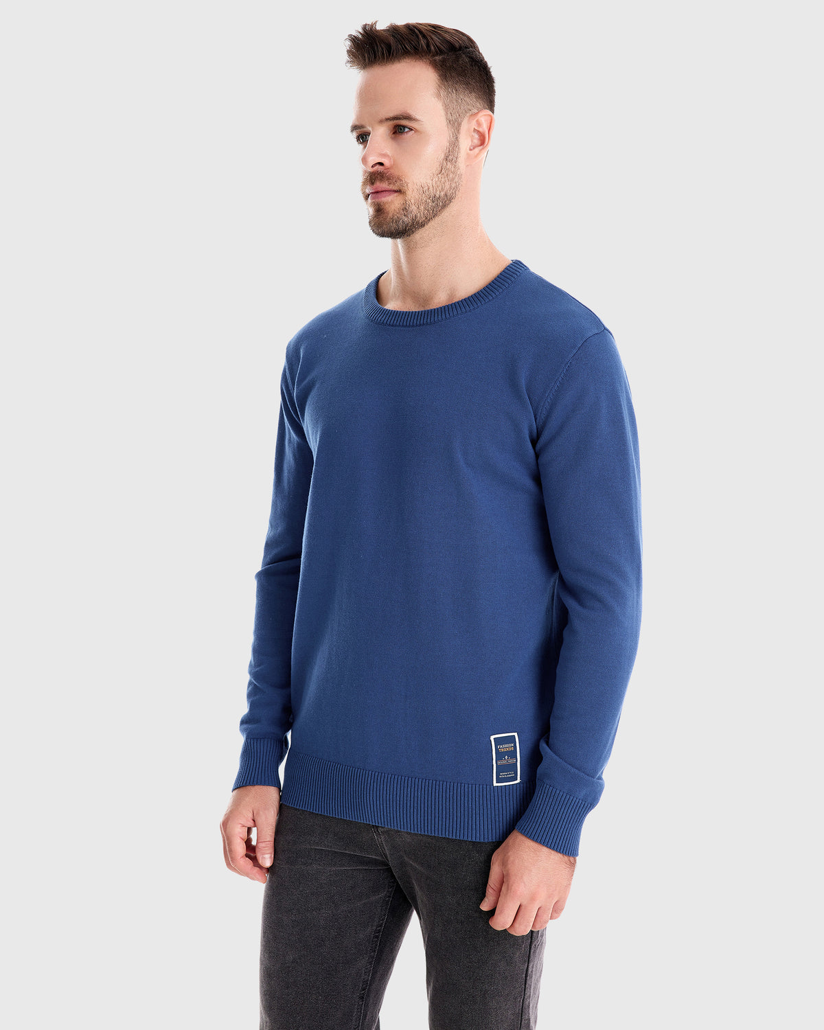 Ribbed Crew Neck Sweater New - Ahaselected