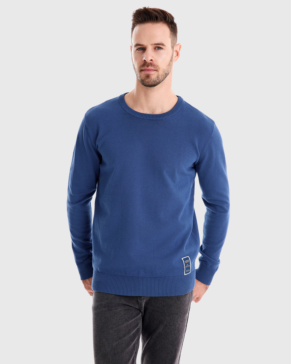 Ribbed Crew Neck Sweater New - Ahaselected