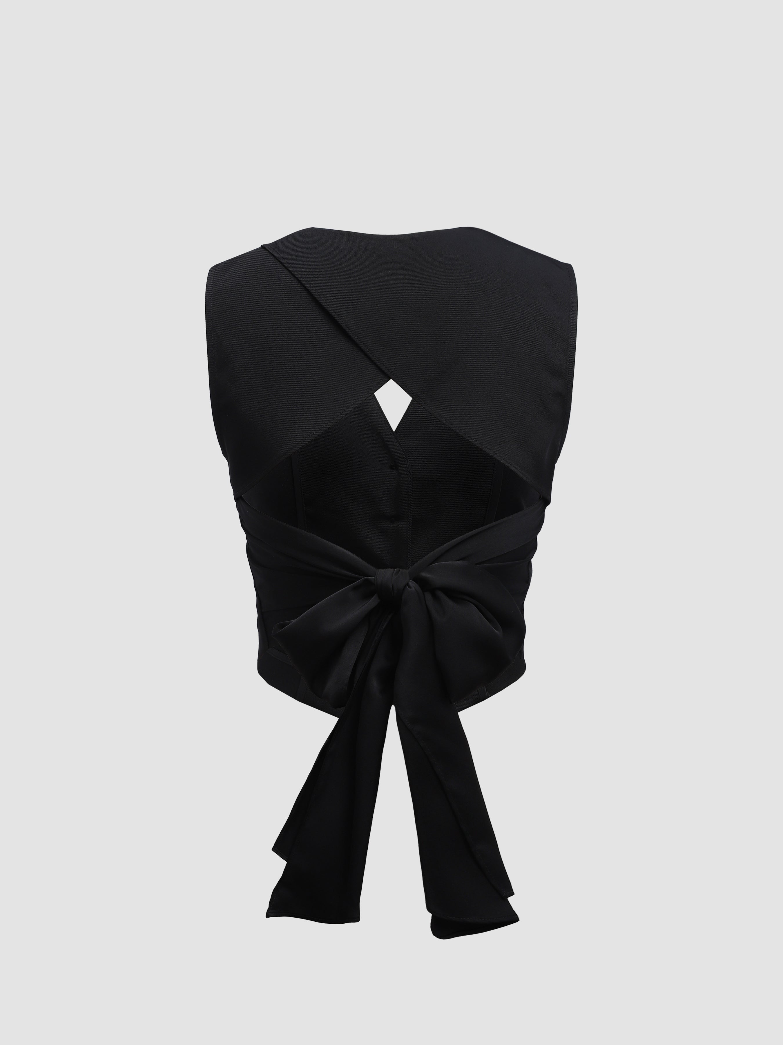 Stylish Backless Vest With Butterfly Bow Tie At Back - Ahaselected