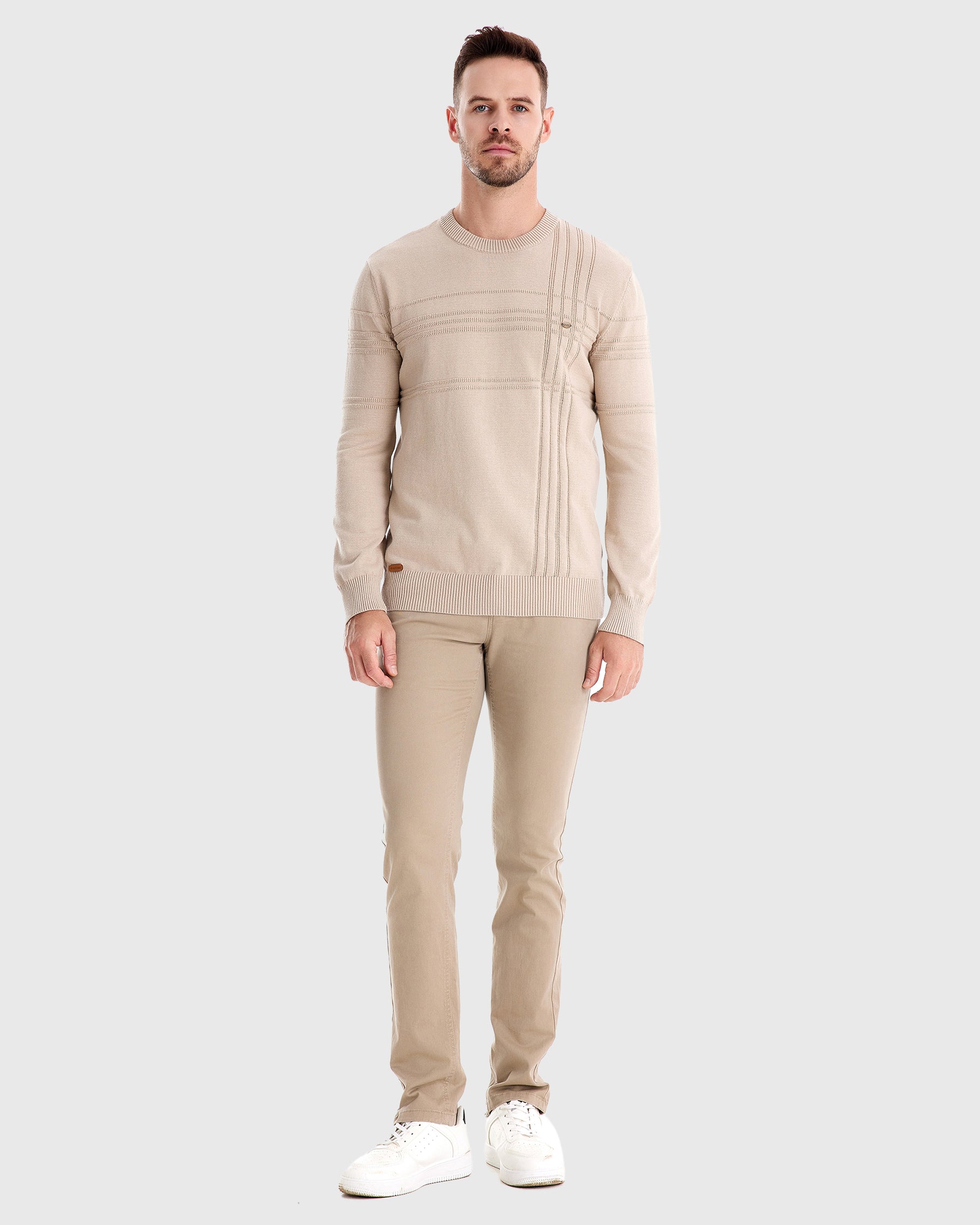 Crosshatch Crew Neck Sweater New - Ahaselected