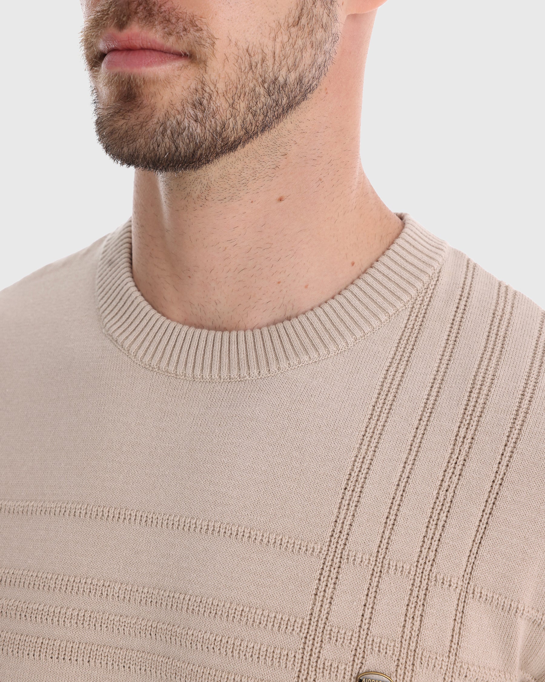 Crosshatch Crew Neck Sweater New - Ahaselected
