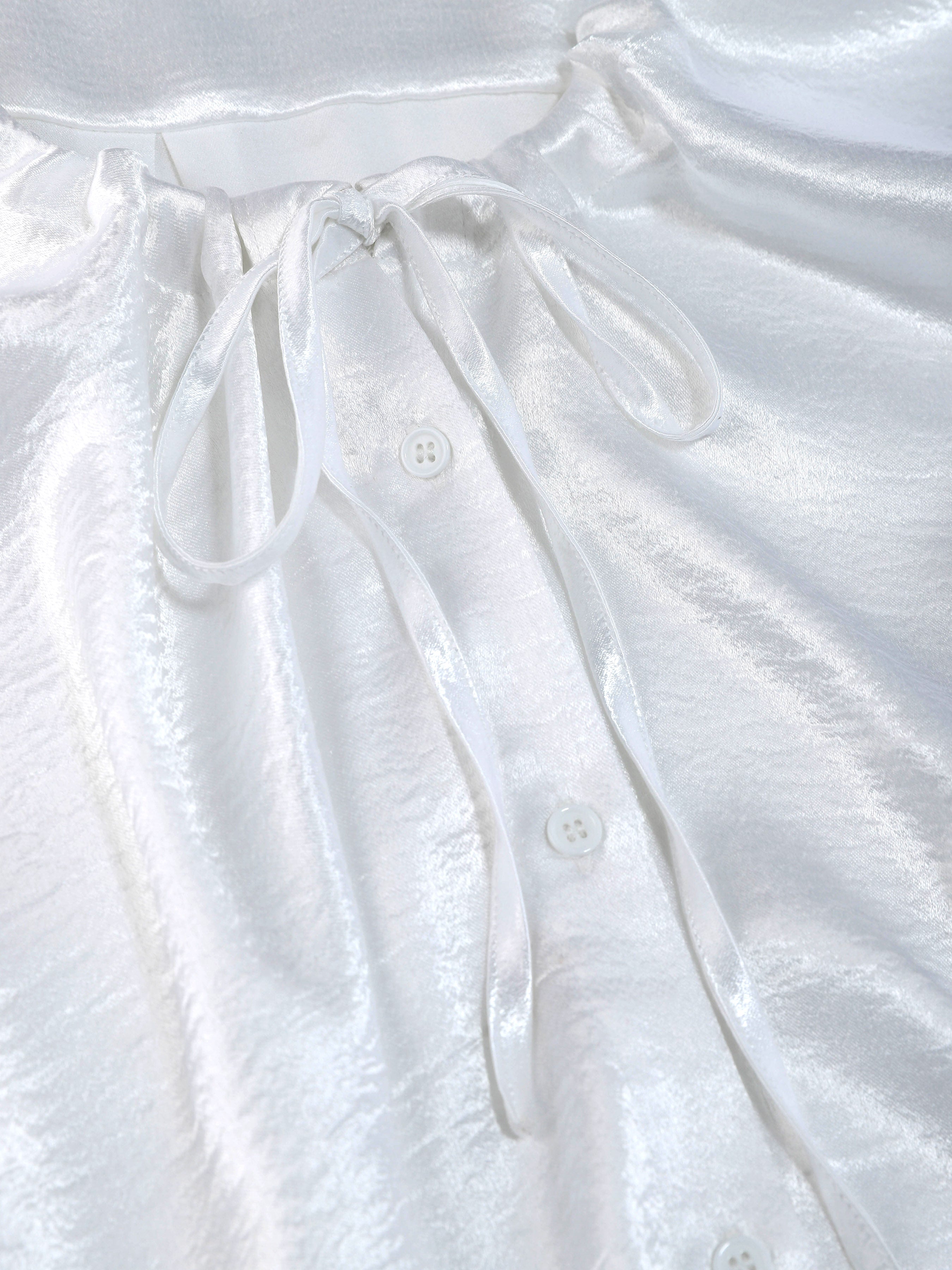 Adjustable Drawstring Round-Neck Loose Fit Blouse - Ahaselected