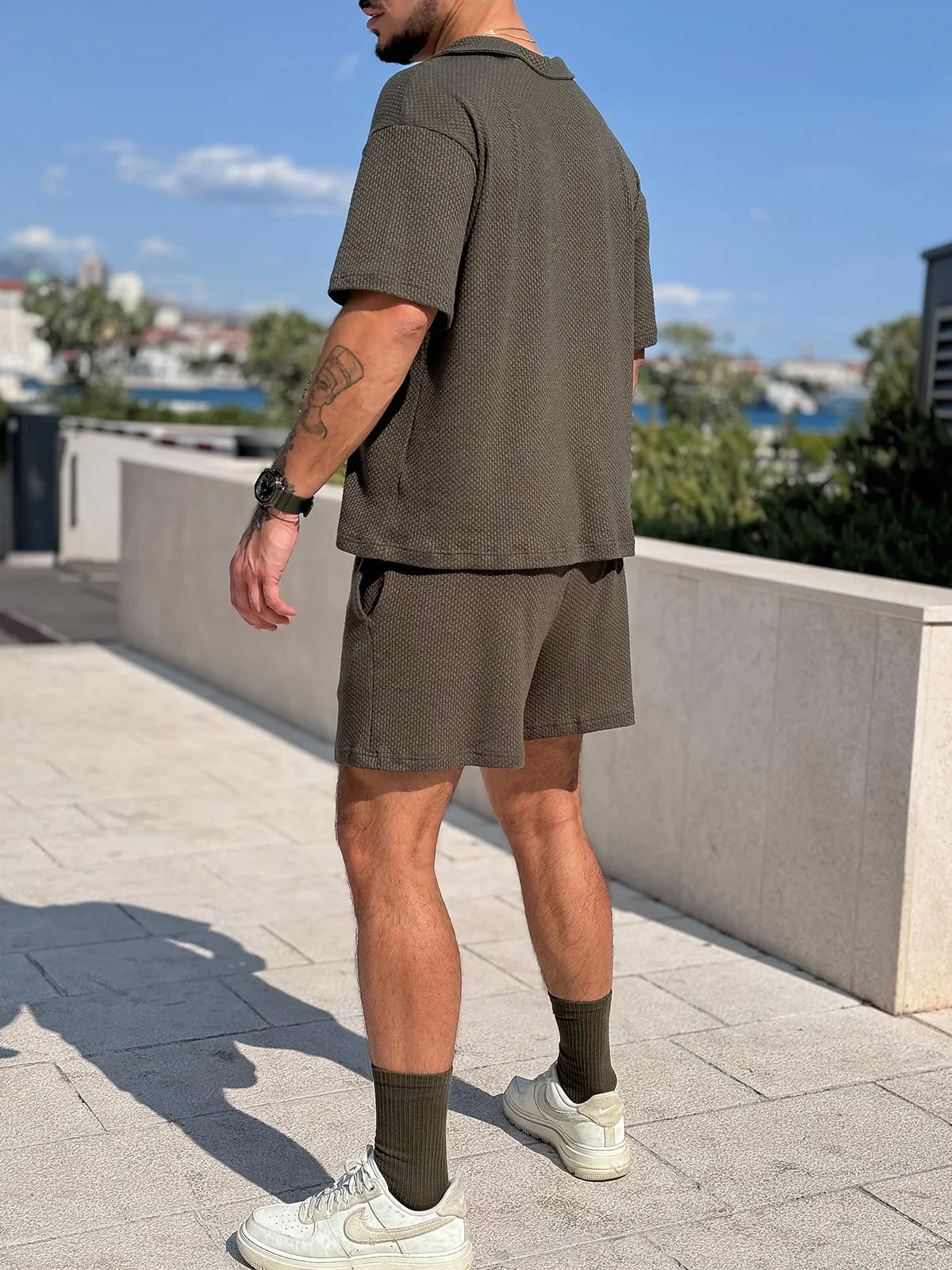 Set: Hawaii-Strickset, Hemd + Shorts, Sand -thumbmail-17