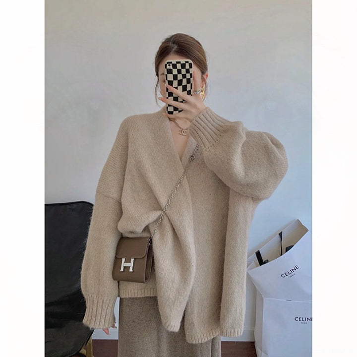 Knitted Top Long Cardigan