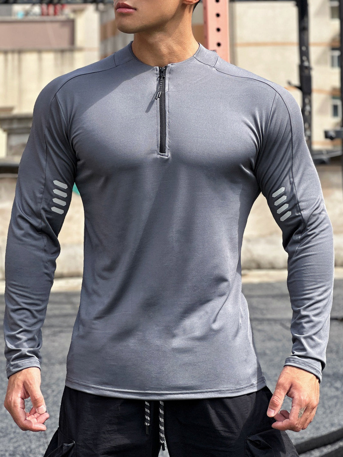Evolution Half Zip Long Sleeves Shirt Workout Baselayer - Ahaselected