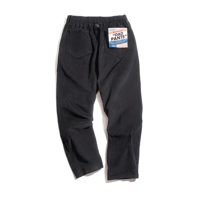 Men's Corduroy Relaxed Fit Straight Pants - Ahaselected