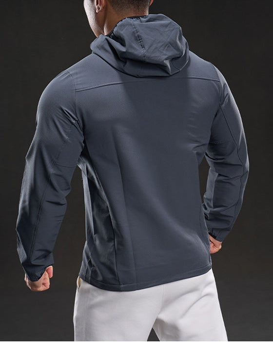 Fleece-Lined Athletic Hooded Full Zip Jacket - Ahaselected