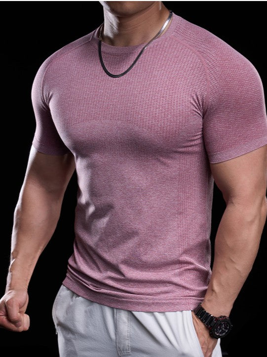 Seamless Waffle Knit Quick-Dry Skinny Active Tee New - Ahaselected