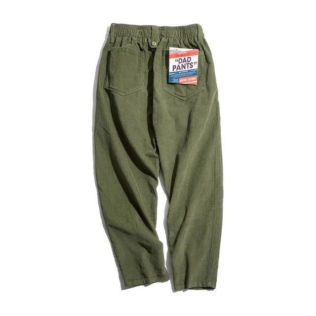 Men's Corduroy Relaxed Fit Straight Pants - Ahaselected