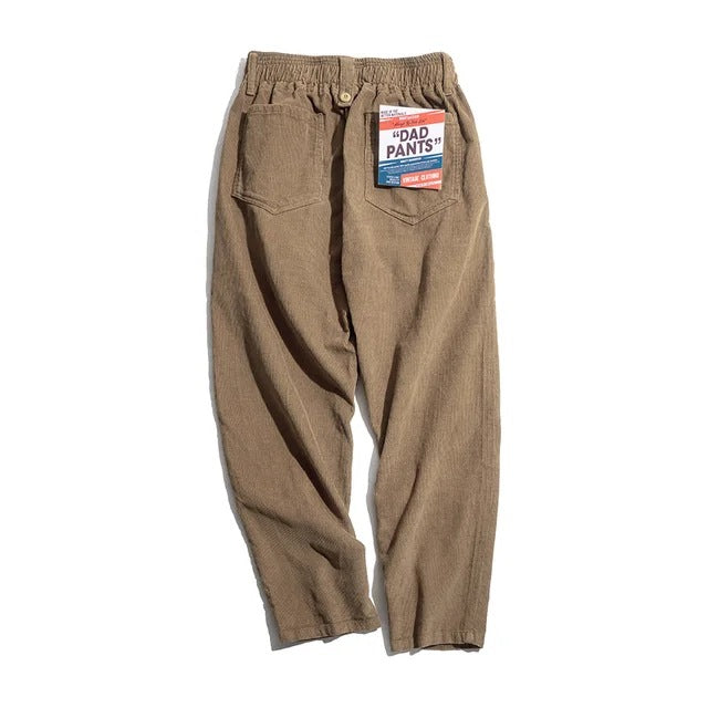 Men's Corduroy Relaxed Fit Straight Pants - Ahaselected