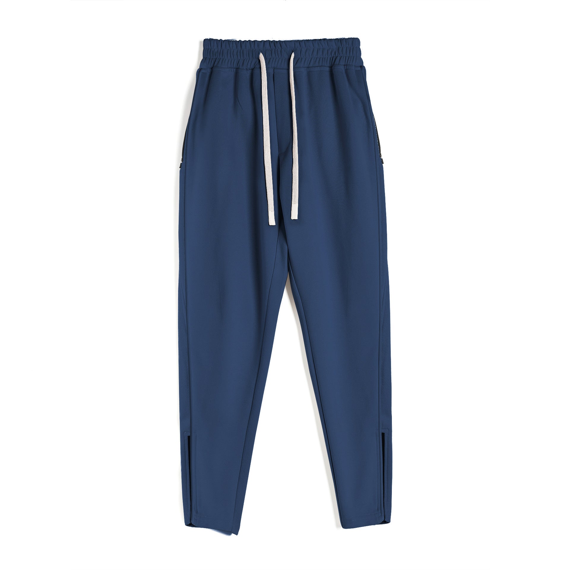 Track Side Sweatpants Jogger With Zipper Hem - Ahaselected
