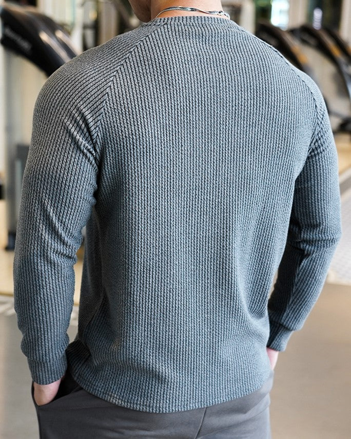 Snake Pattern Shoulder Cut Pullover Long Sleeve Shirt - Ahaselected
