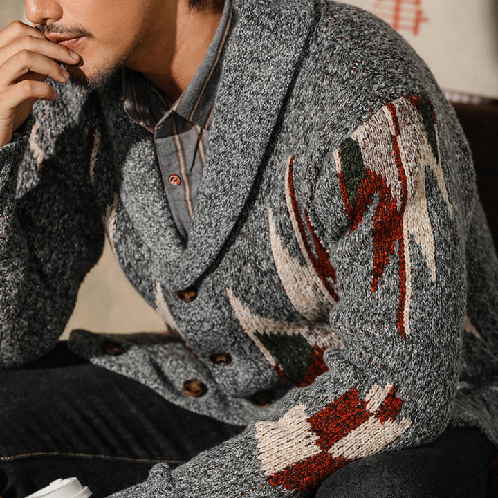 Chaqueta con solapa tipo cárdigan de punto vintage de M