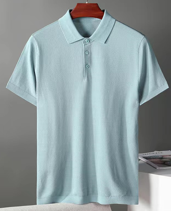 Silk Blend Short-Sleeved Knit Tech Polo - Ahaselected