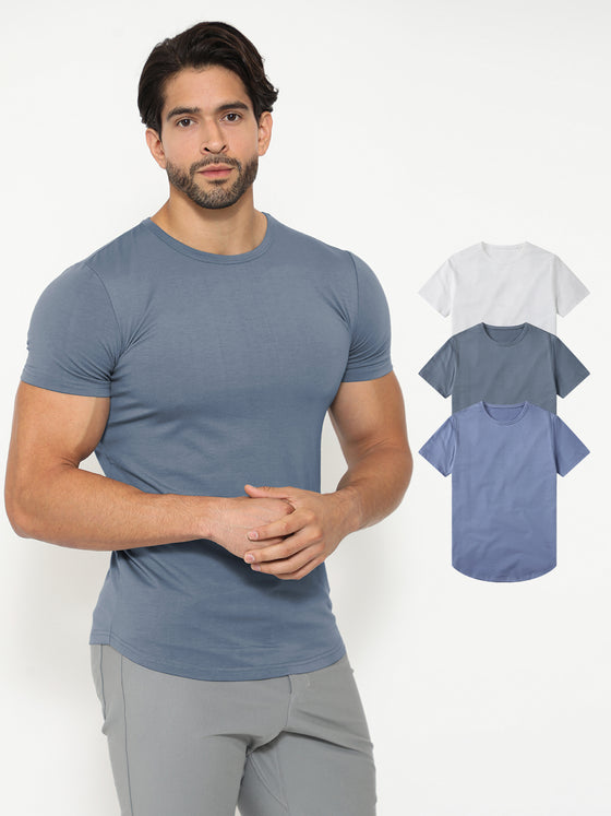 3-Pack All Day Elite Curve-Hem Tee - Ahaselected