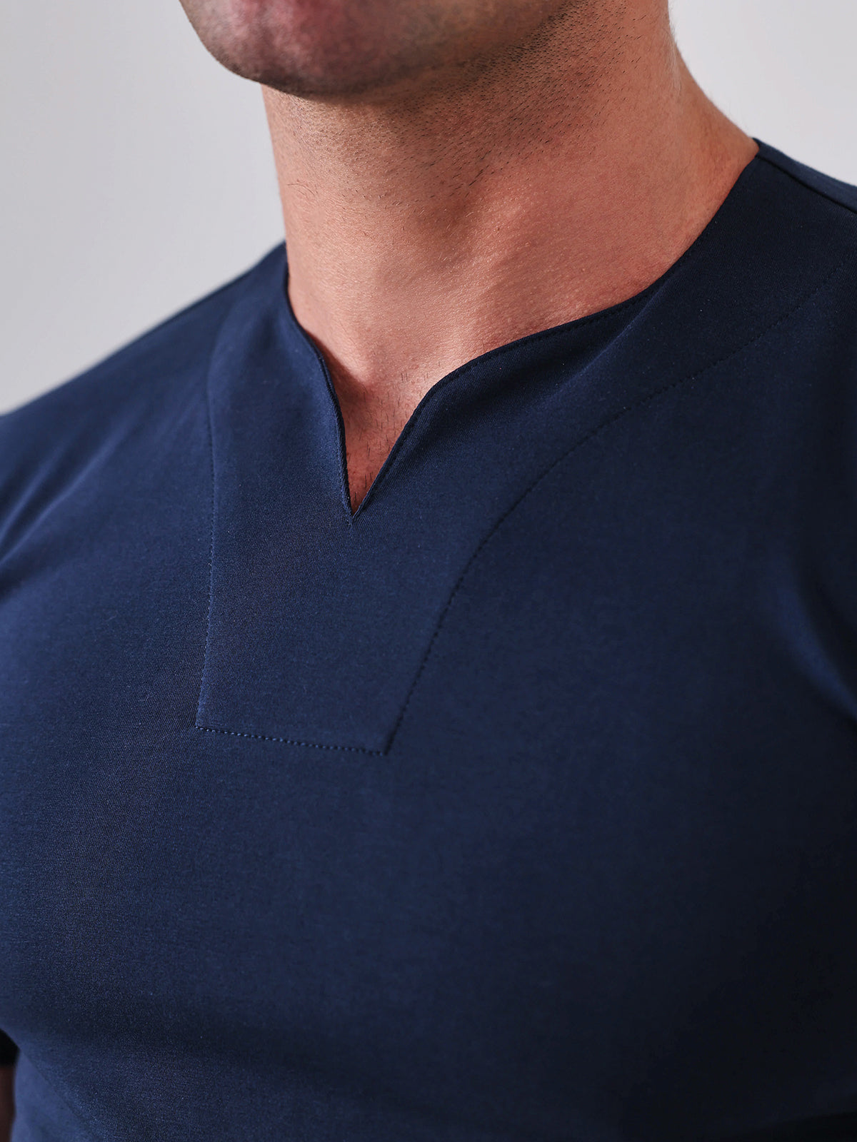 Society Cotton V-neck Short Sleeve - Ahaselected