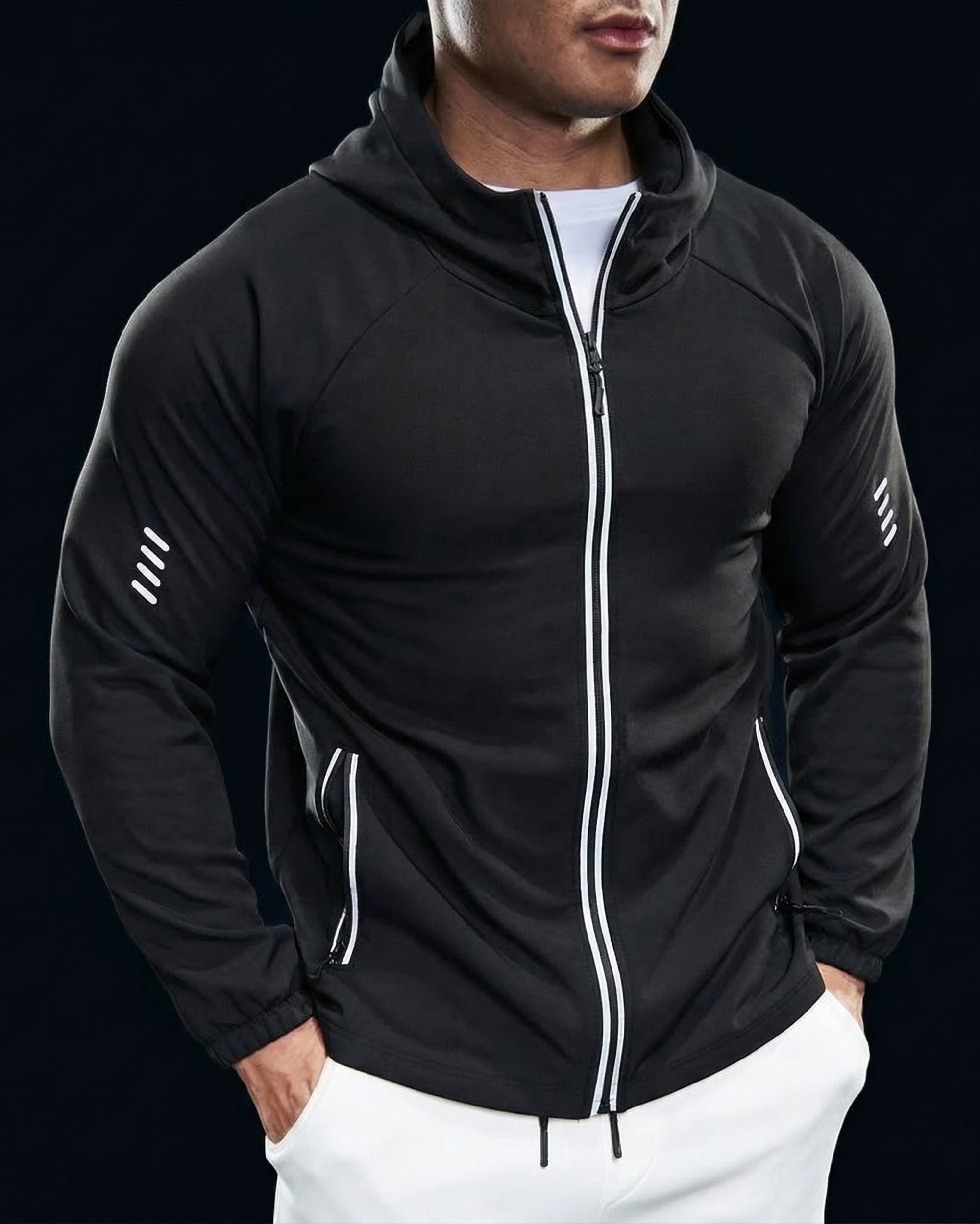 Giacca con cappuccio in soft shell in pile resistente al vento-thumbmail-19