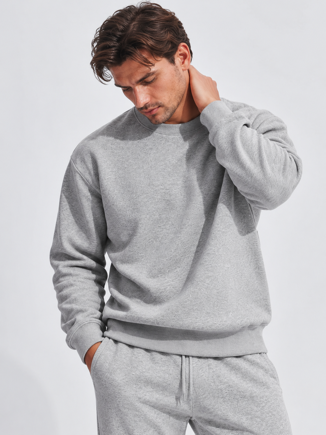 Men's Essential Cotton Blend Crewneck Sweatshirt-thumbmail-4