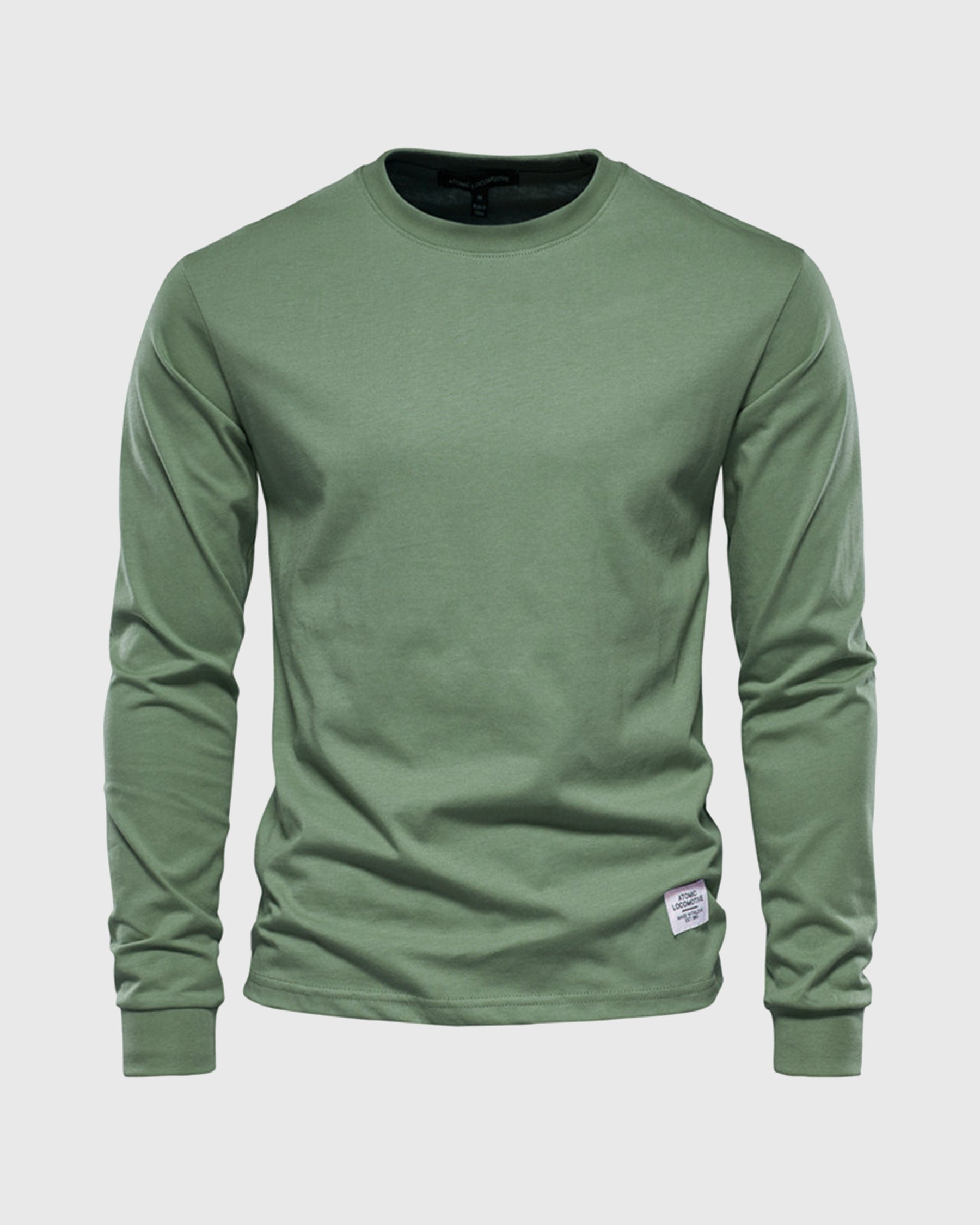Crew neck Long Sleeve Cotton Premium Basic T-Shirt - Ahaselected
