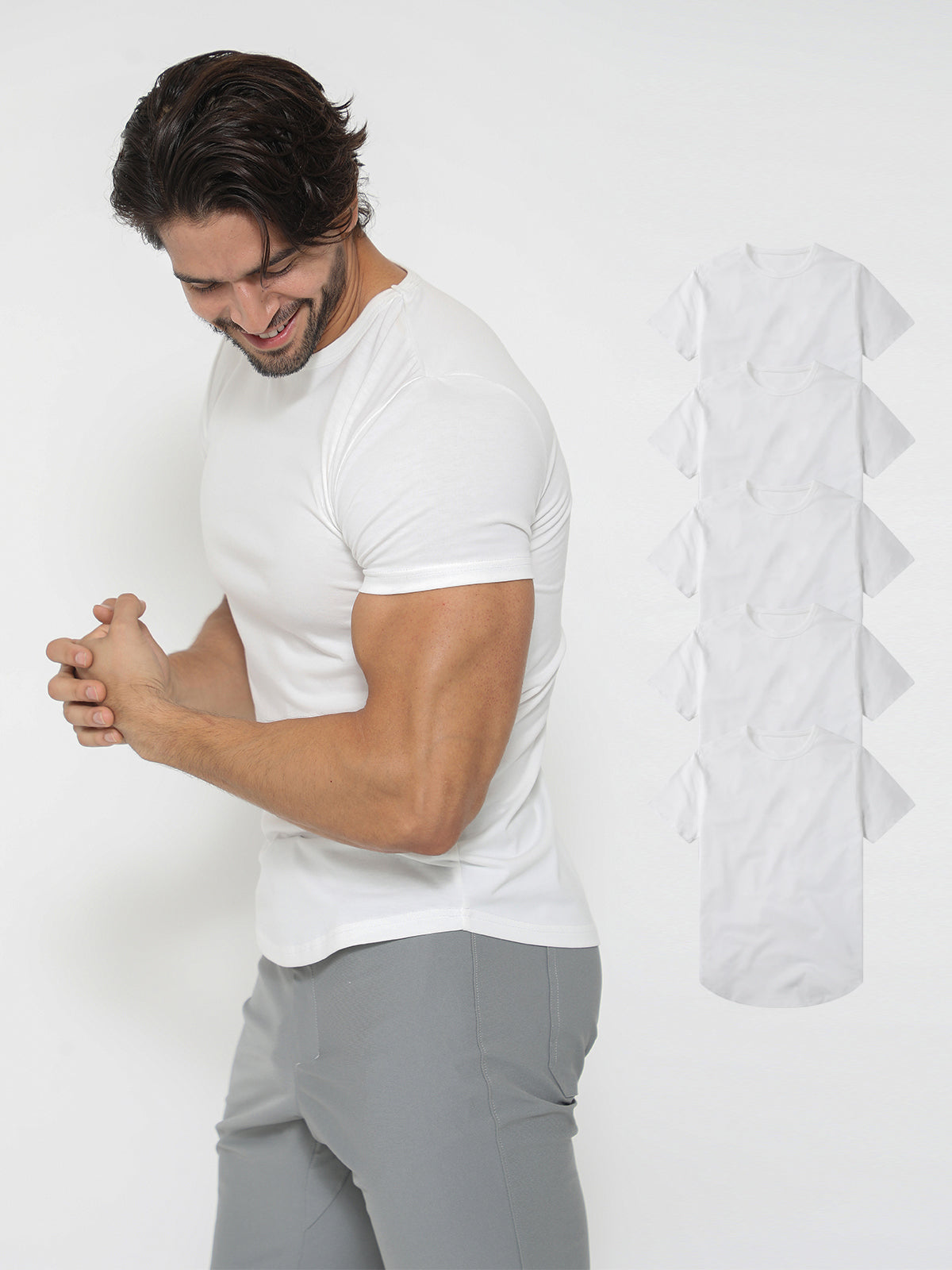 5-Pack All Day Elite Curve-Hem Tee Short Sleeve - Ahaselected