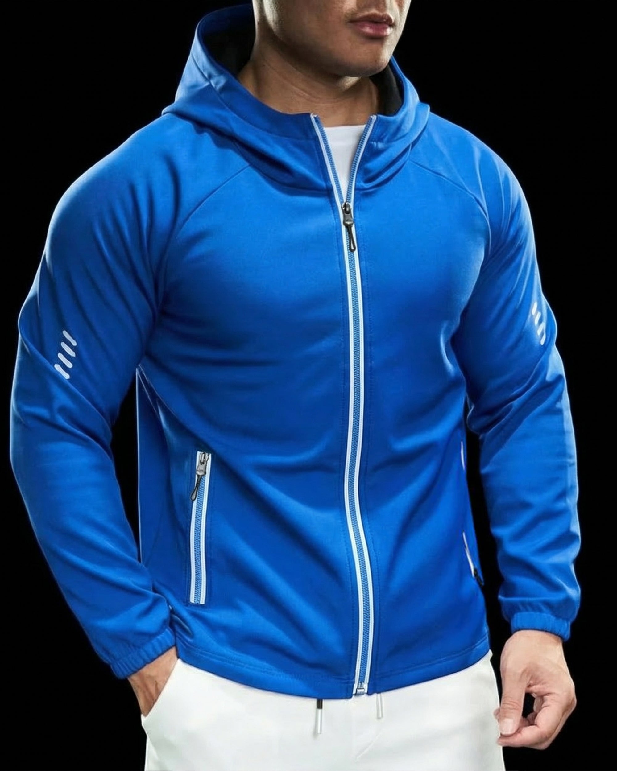 Giacca con cappuccio in soft shell in pile resistente al vento-thumbmail-16