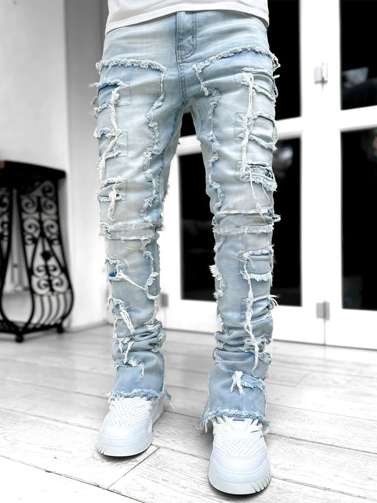 Tassel Trim Denim Pants Street Jeans - Ahaselected