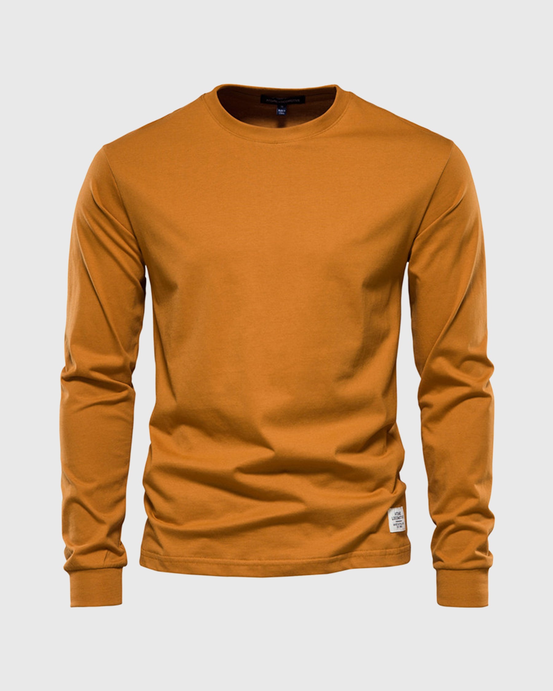 Crew neck Long Sleeve Cotton Premium Basic T-Shirt - Ahaselected