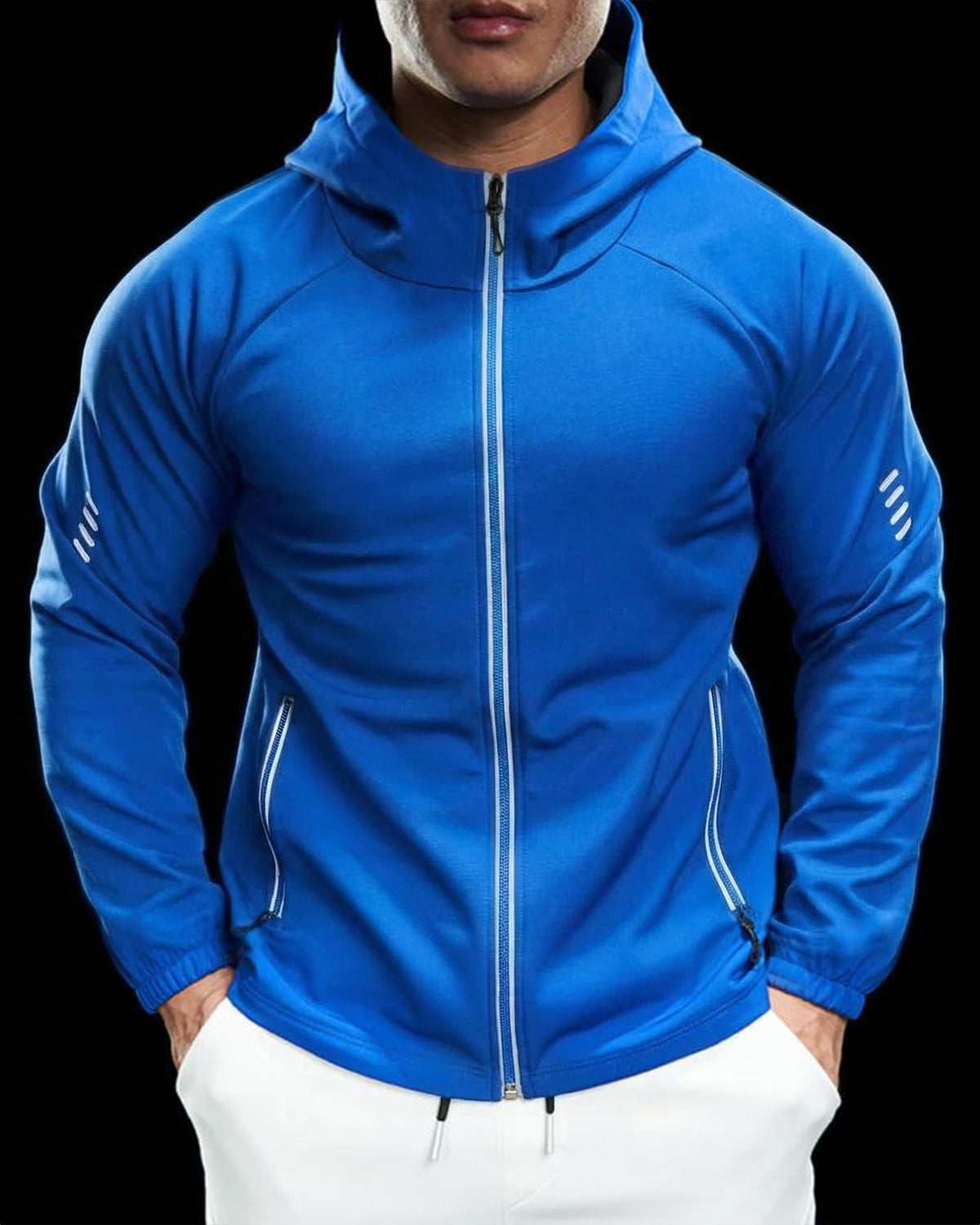 Giacca con cappuccio in soft shell in pile resistente al vento-thumbmail-18