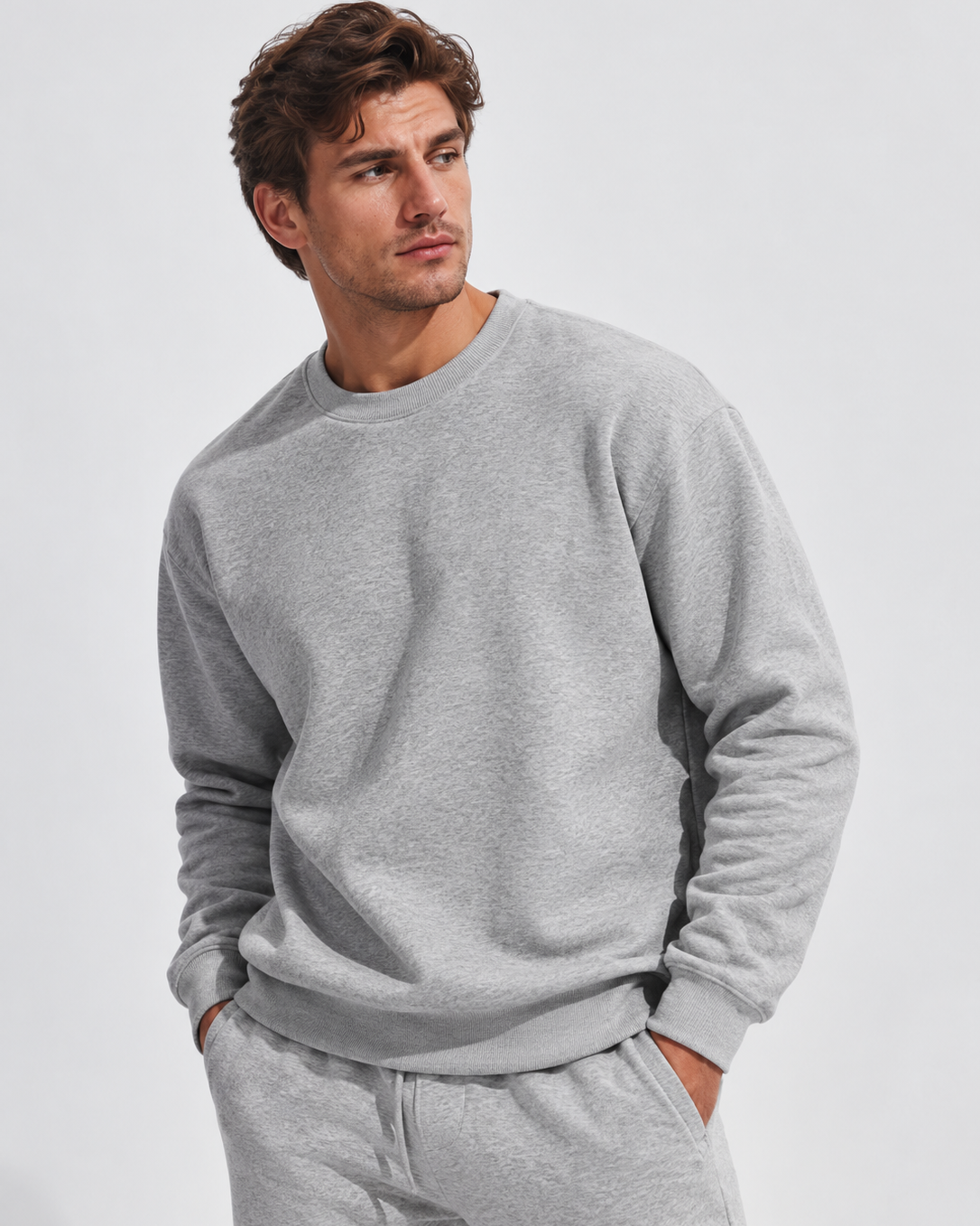 Men's Essential Cotton Blend Crewneck Sweatshirt-thumbmail-1