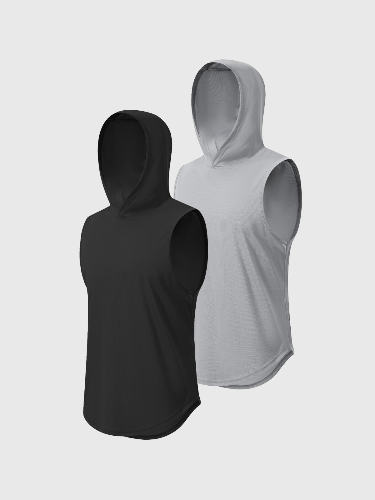 Workout Hooded Tank Curved Hem - Ahaselected