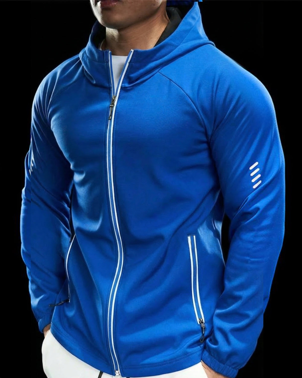 Giacca con cappuccio in soft shell in pile resistente al vento-thumbmail-17