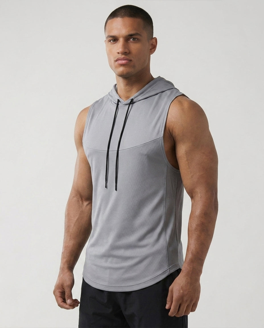 Men’s Muscle Fit Training Hoodie Tank-thumbmail-2
