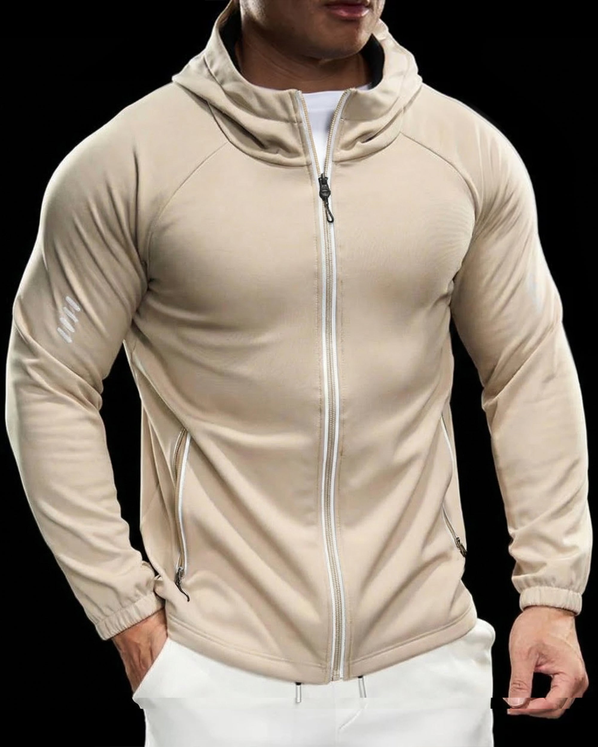 Giacca con cappuccio in soft shell in pile resistente al vento-thumbmail-11