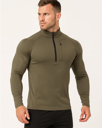 Half-Zip Woven Stand-Collar Quick-Dry Long-Sleeve Shirts