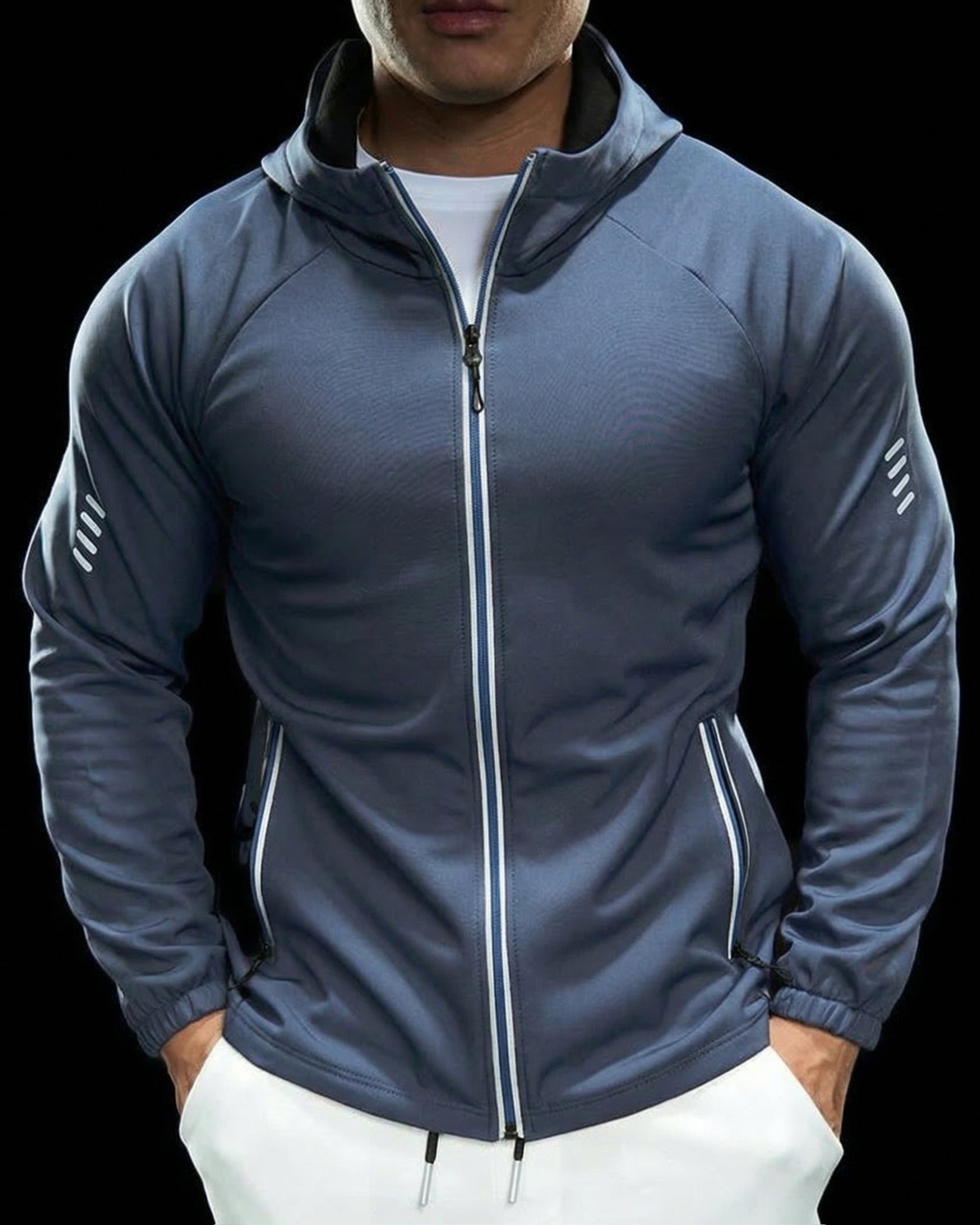 Giacca con cappuccio in soft shell in pile resistente al vento-thumbmail-6