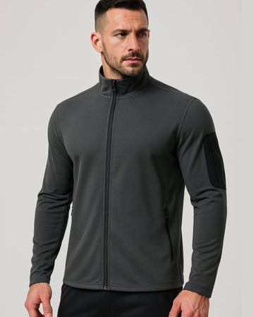 Men's Stand Collar Zip-Up Athletic Jacket