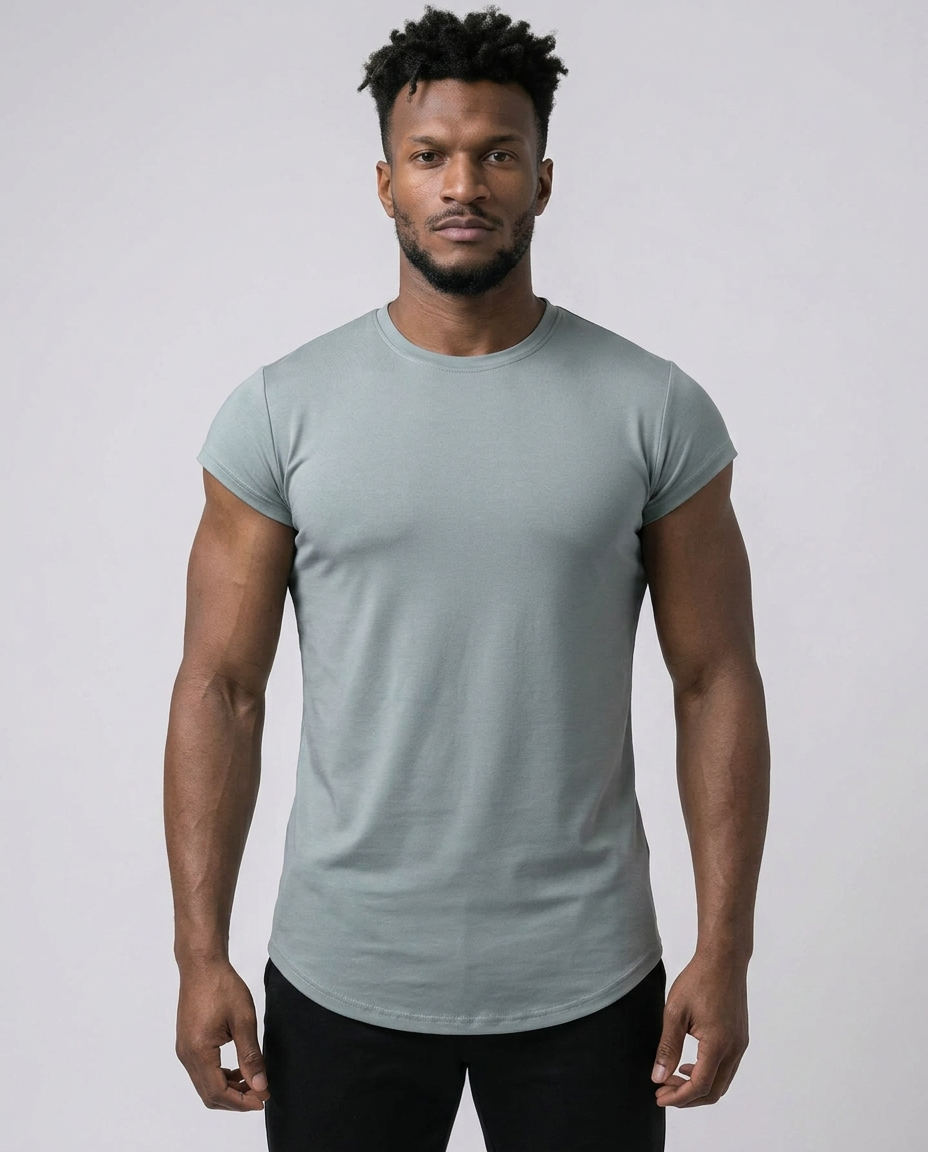 T-shirt ajusté muscle à manches courtes cap