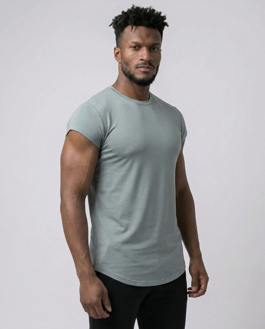 T-shirt ajusté muscle à manches courtes cap